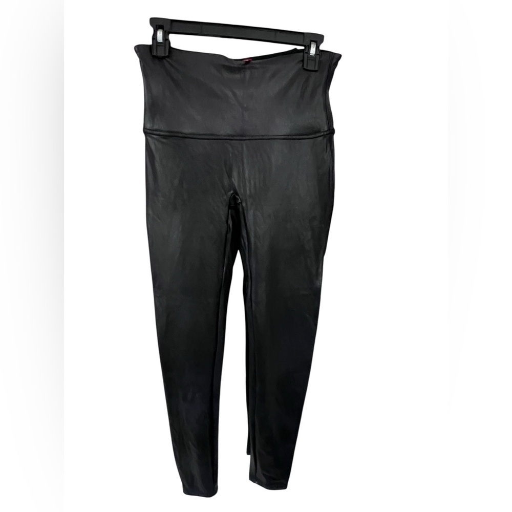 SPANX Black Faux Leather Shaping Leggings